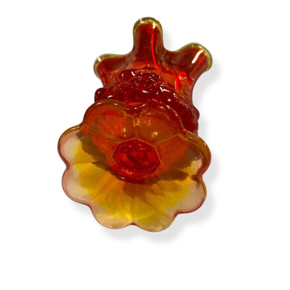 VTG Fenton Glass Amberina Stretch Ruffled Vase 6" MCM Retro Decor Collector - Picture 7 of 7